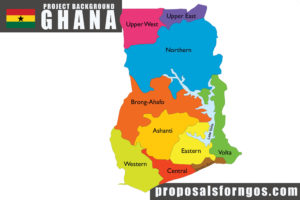 Sample Project Background for Ghana with flag and map of ghana