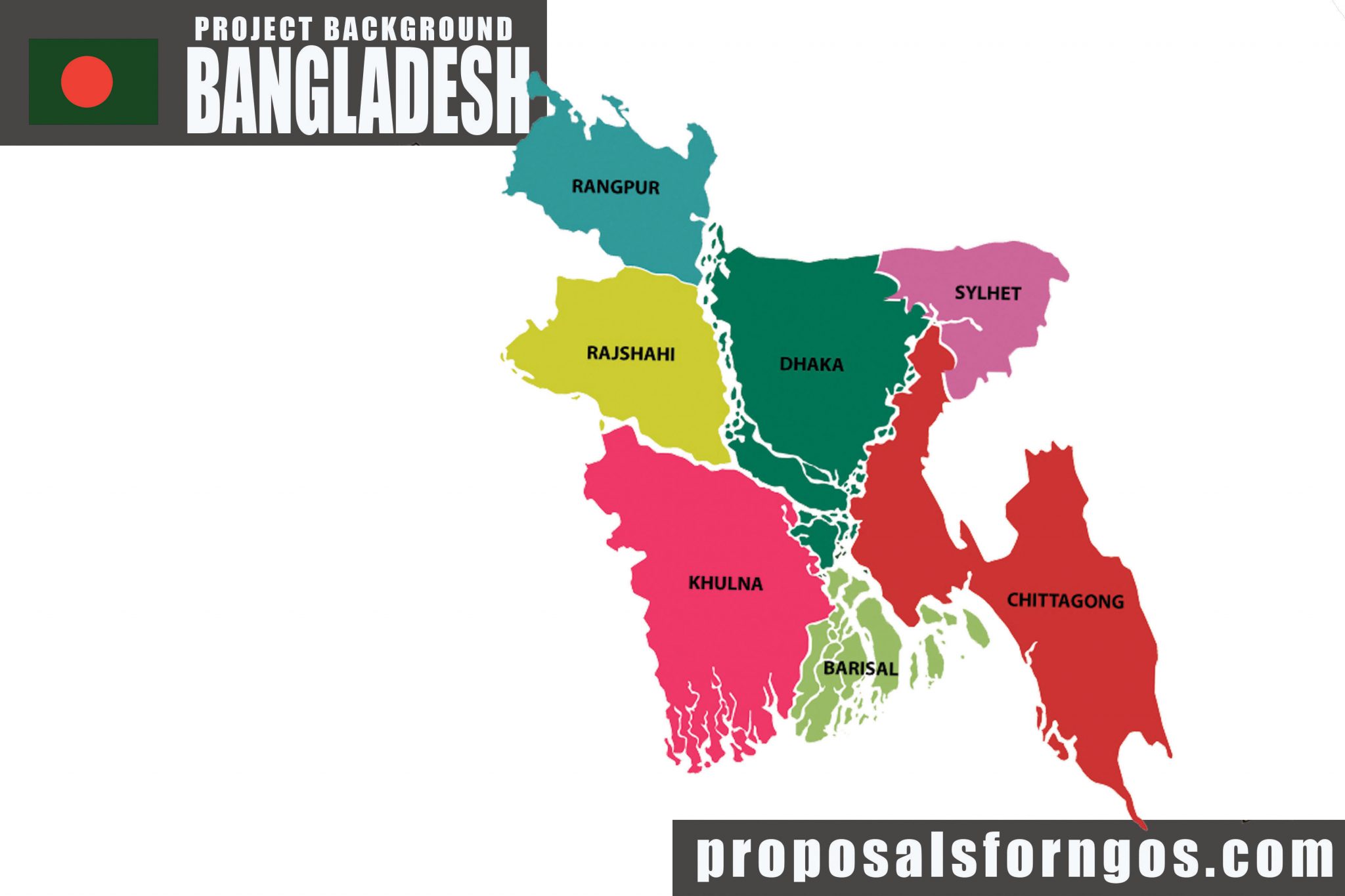 Sample Project Background for BANGLADESH with image of country map and flag