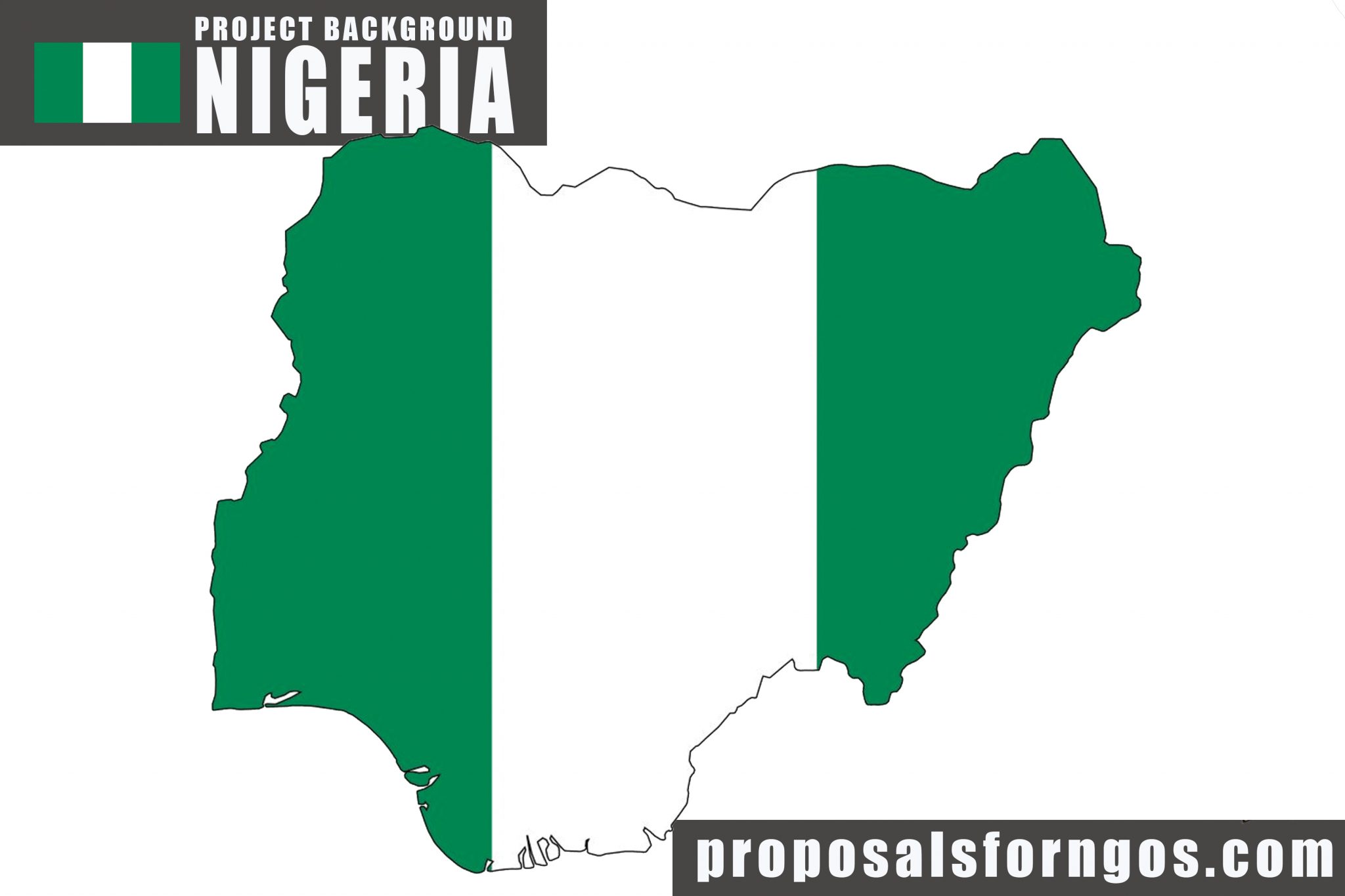 Project Background NIGERIA with map and flag