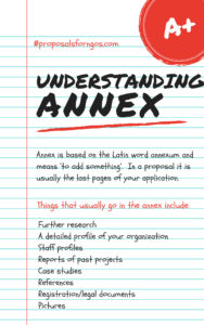 What is an Annex? - proposalforNGOs