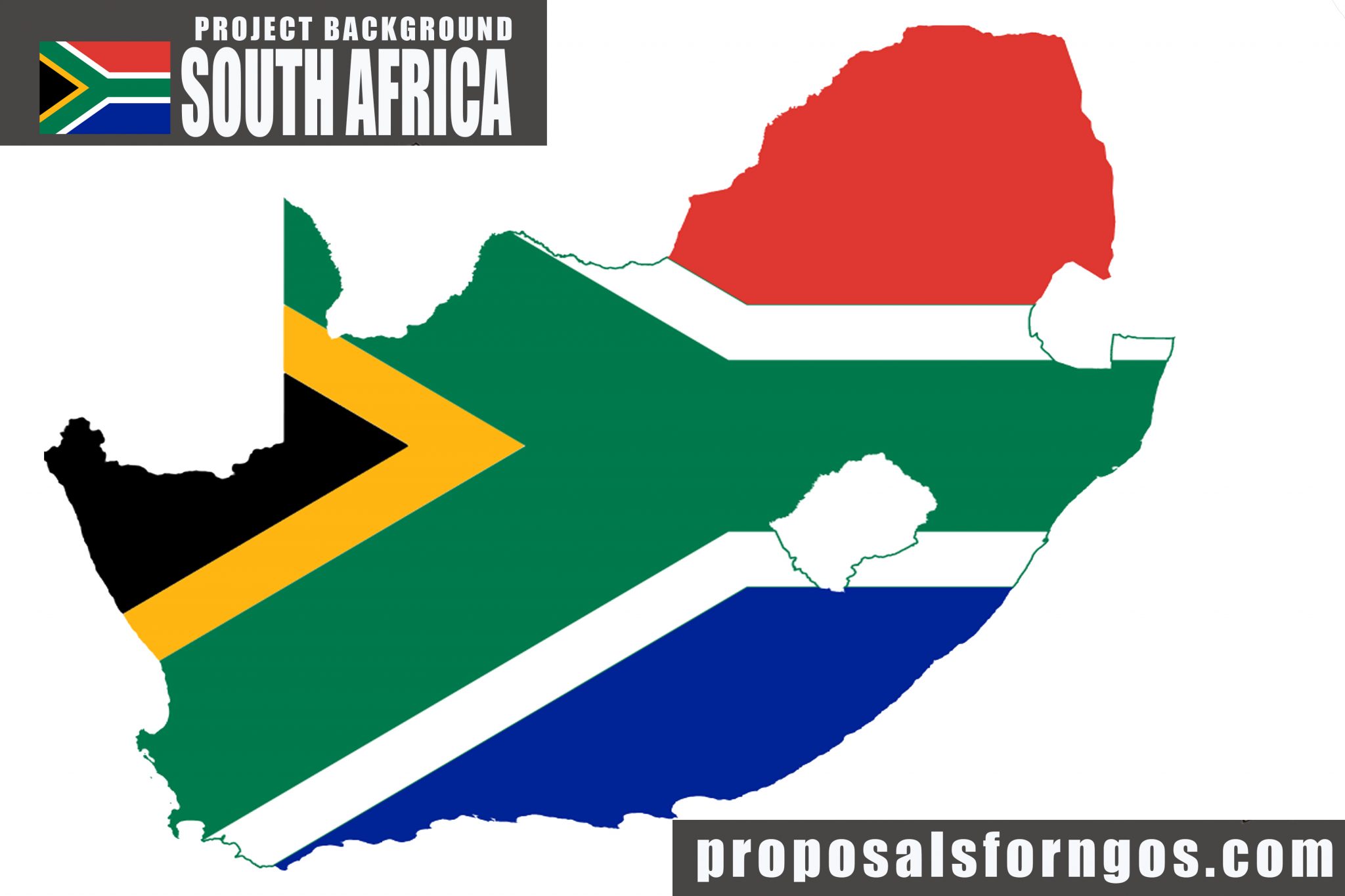 ProjectBackground-South Africa with map and flag