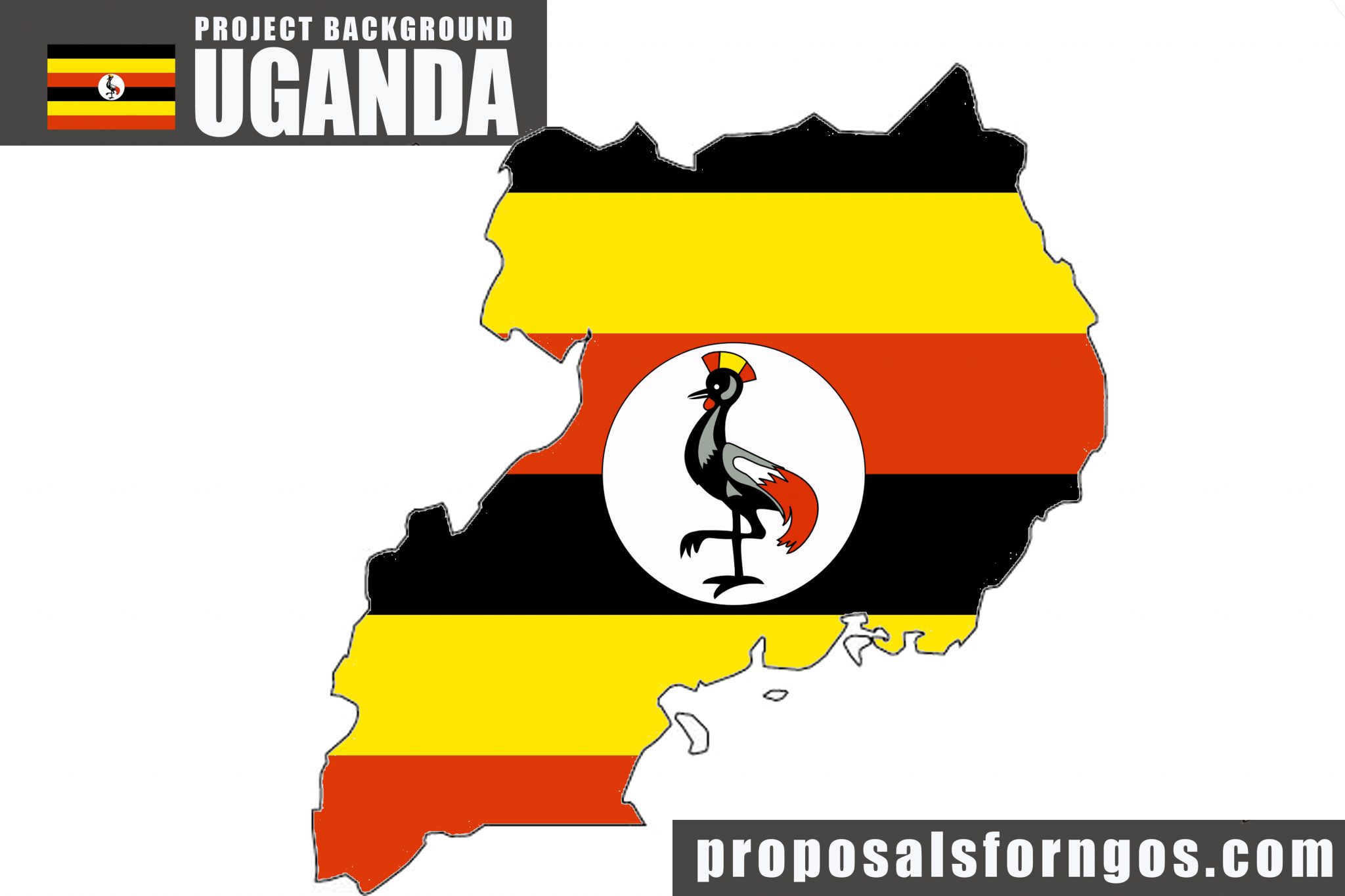 map and flag of uganda