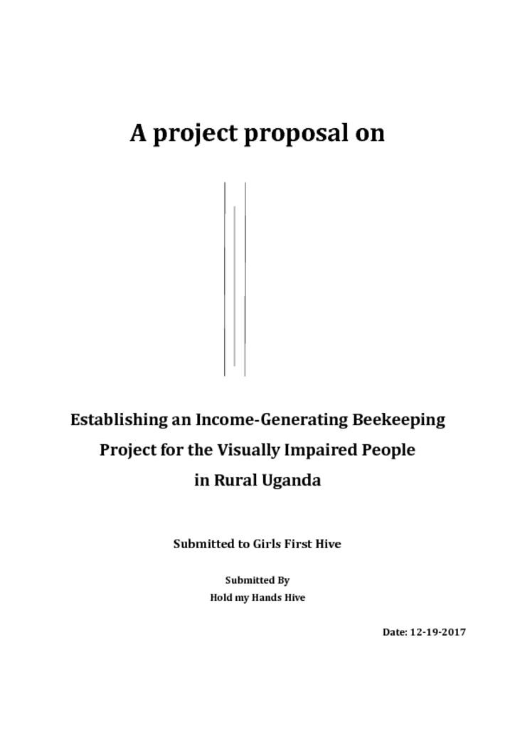 Sample Proposal Establishing An Income Generating Bee Keeing Project